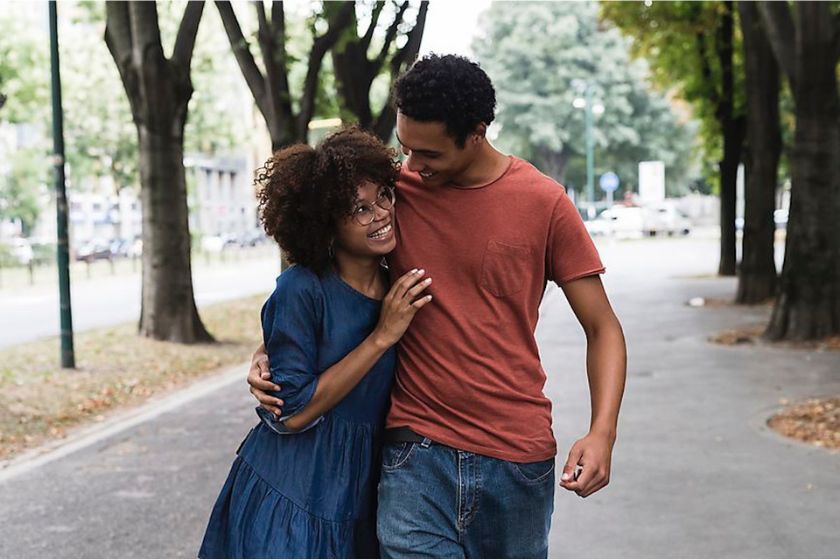 a happy black couple